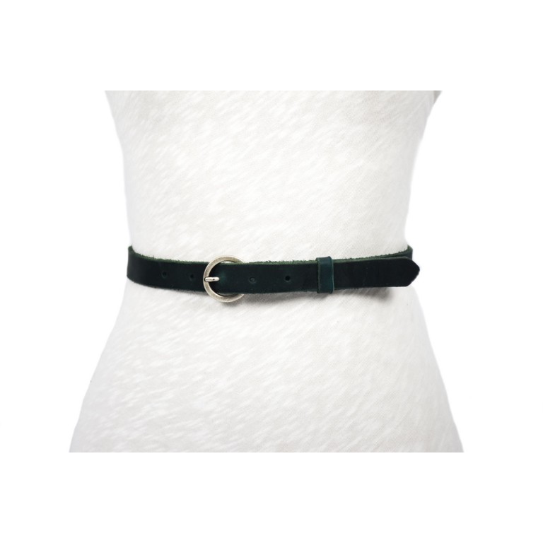 cinturón 2cm negro rústico hebilla circulo plata mate envejecida