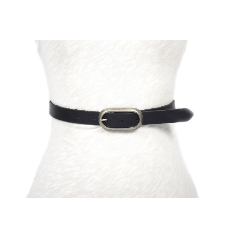 cinturón negro p20 hebilla doble paso níquel mate unisex hombre mujer