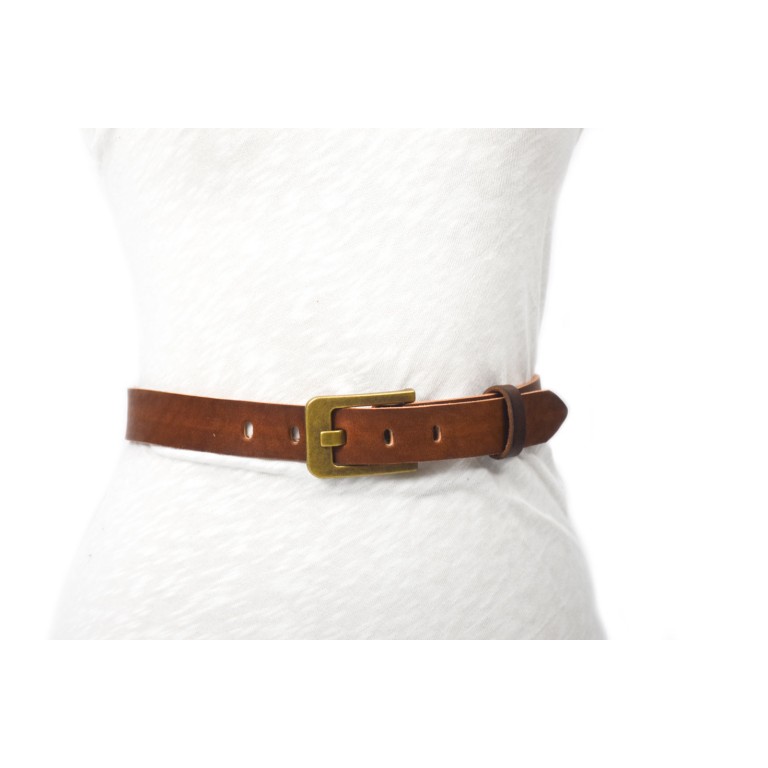 cinturón de piel marrón 3cm handmade in barcelona unisex cuero vacuno