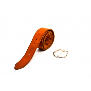 cintuón piel cuero vegetal marrón 4.5cm hebilla níquel